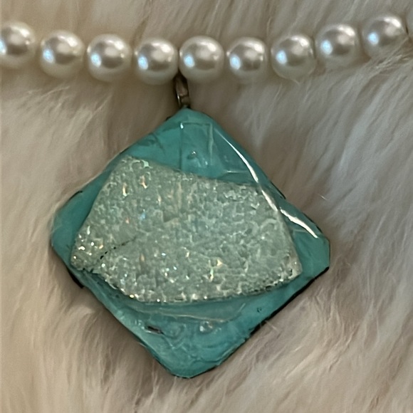 Handmade Jewelry - Faux Pearl Rare Unique One of Handmade Rare Bohemian Necklace